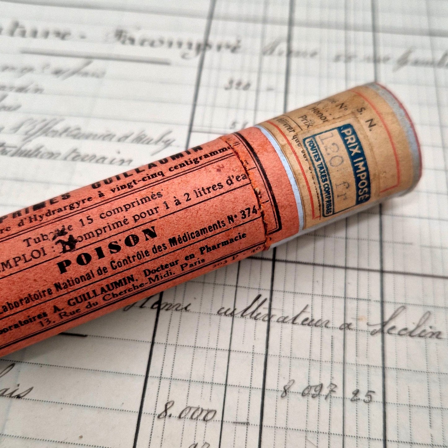 vintage poison tablet tube