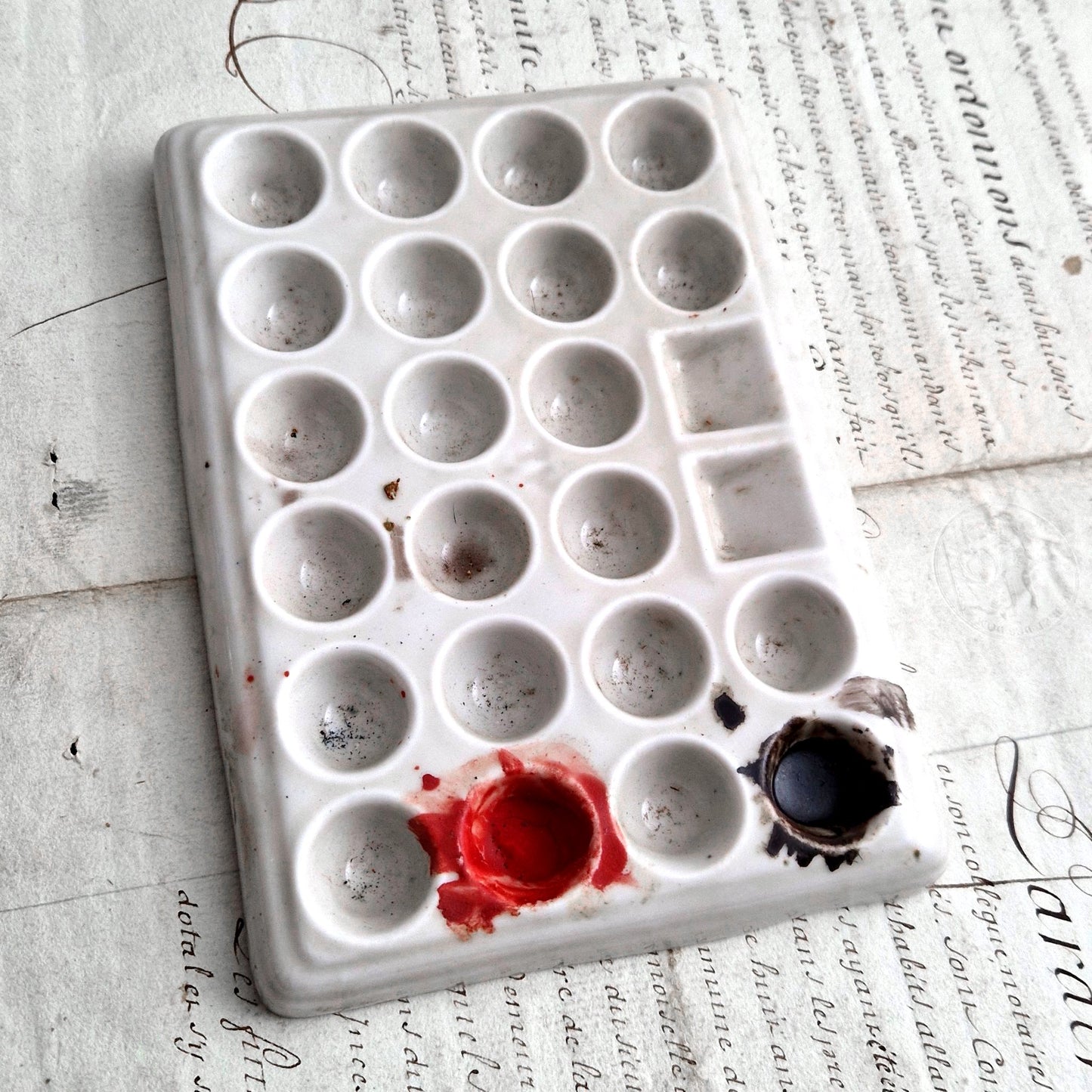 vintage porcelain painting tray