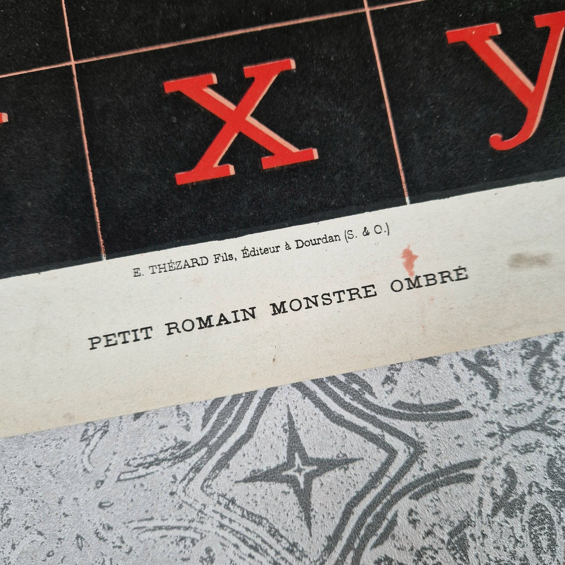 vintage red black lettering 1900