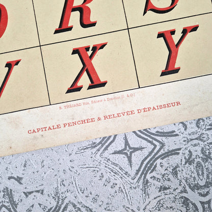 vintage red black lettering sample