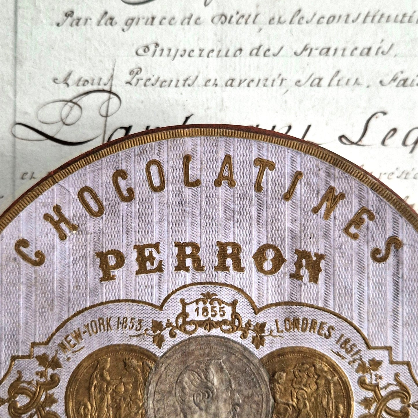 vintage round candy box france 19th century