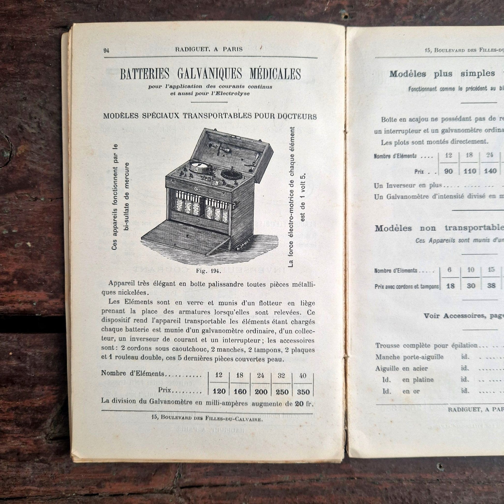 vintage science book physics electricity radiguet