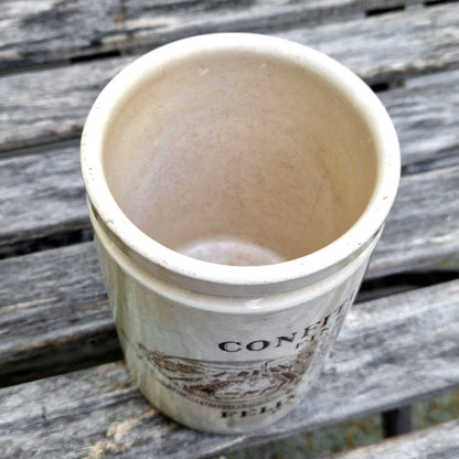 vintage sepia ceramic pot jar