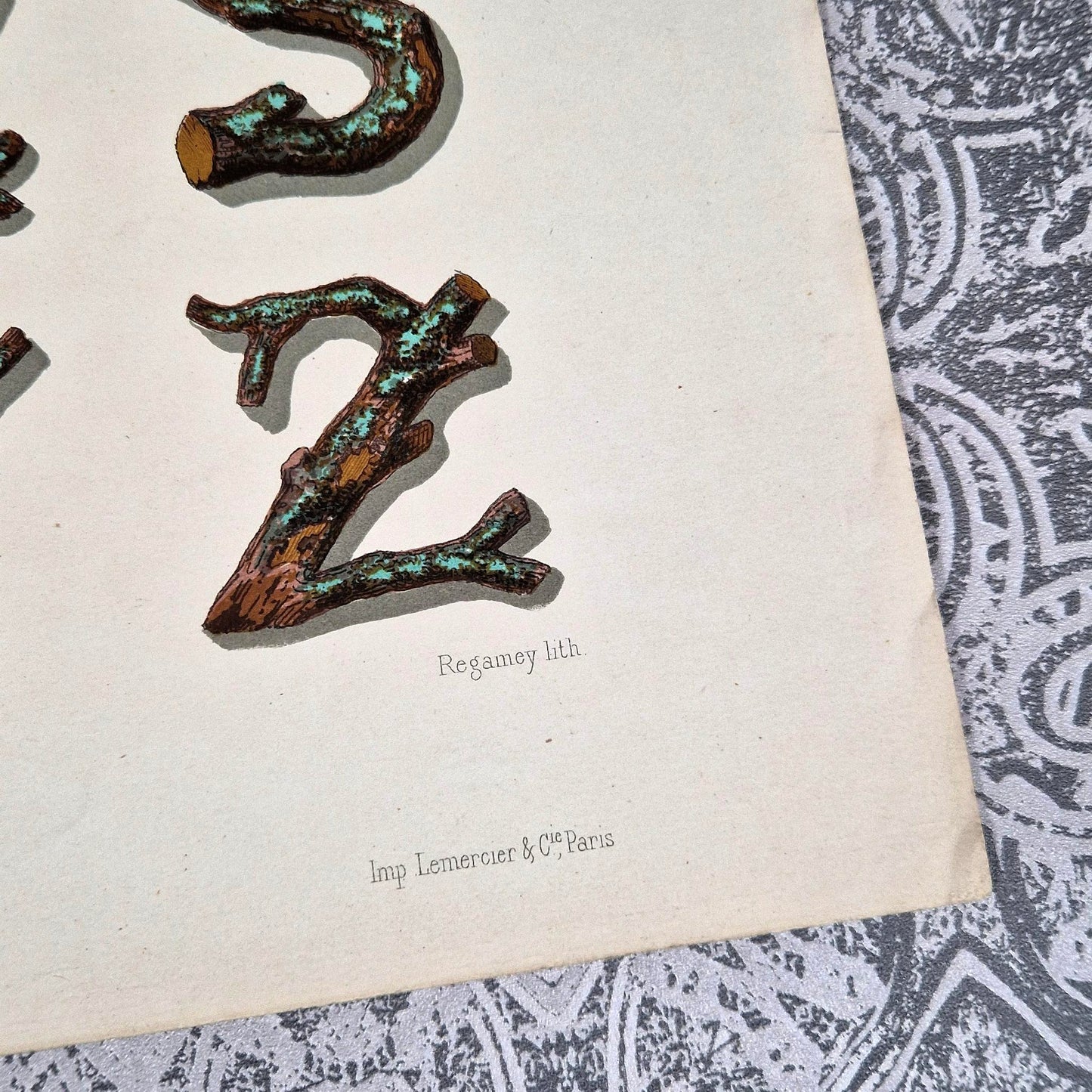 vintage sign painter alphabet natural style