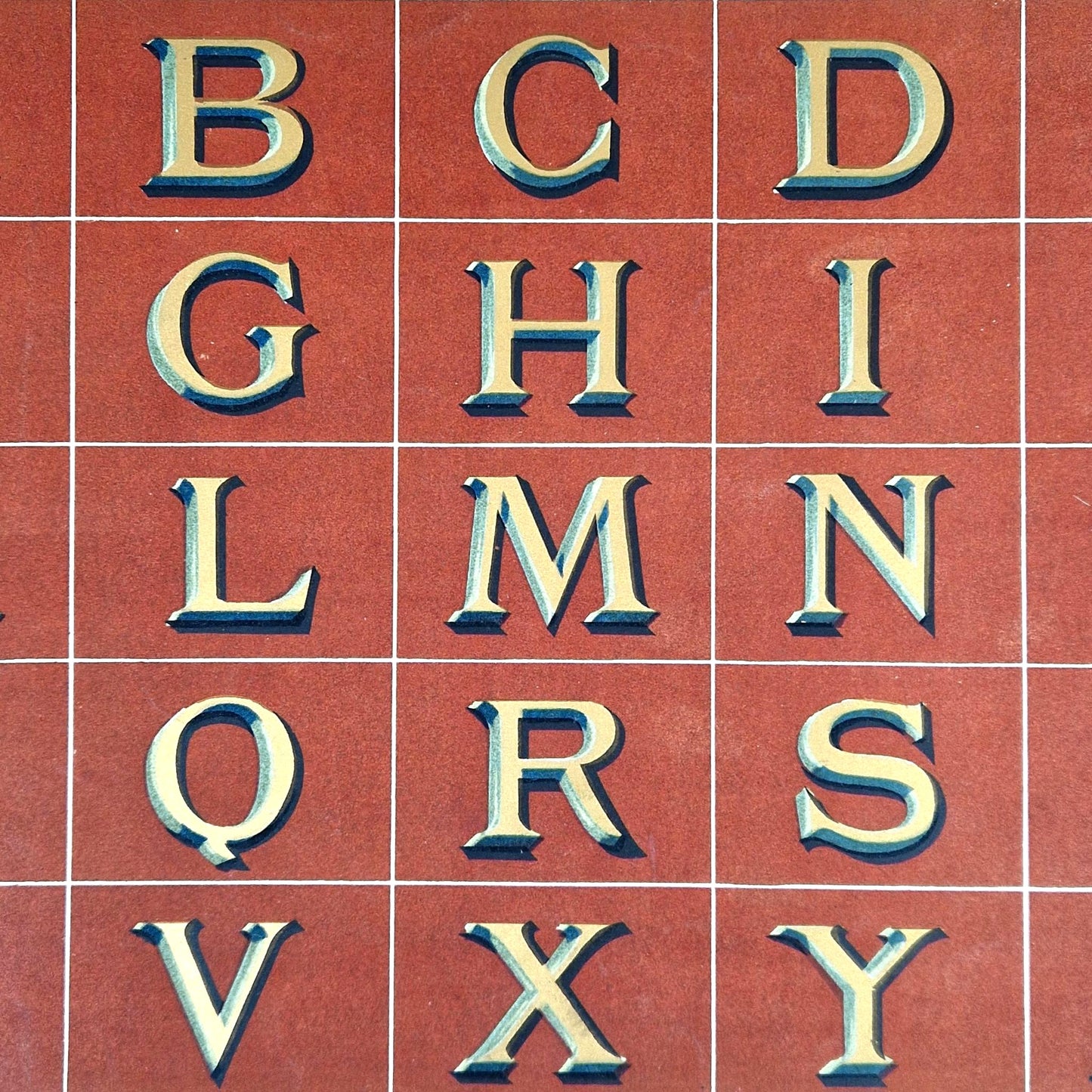 vintage sign painter gilded alphabet