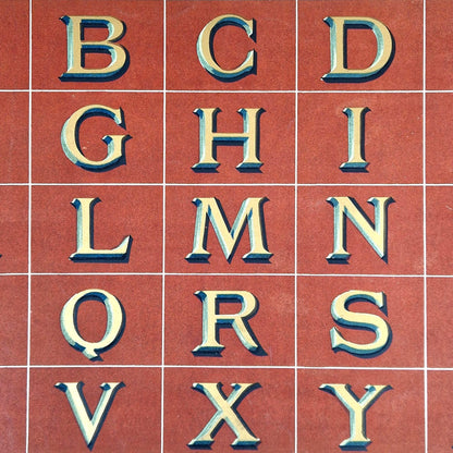 vintage sign painter gilded alphabet