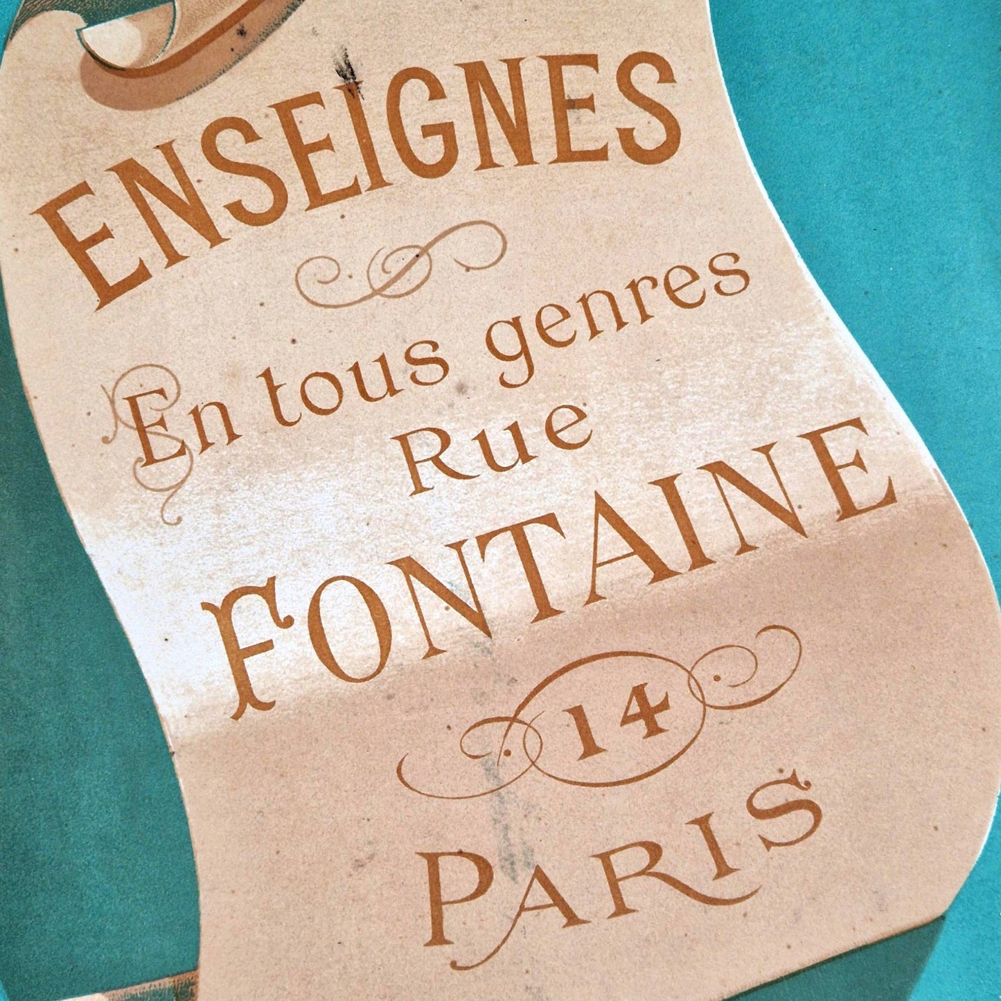 vintage sign painter plate paris fontaine