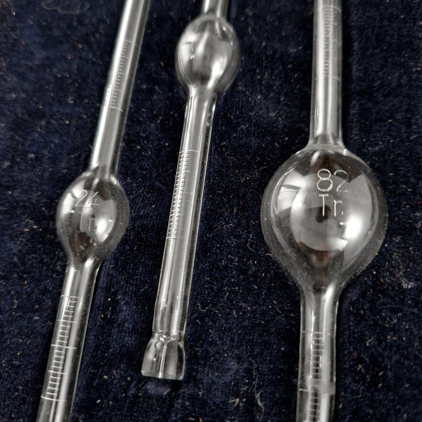 vintage stalagmometer glass set