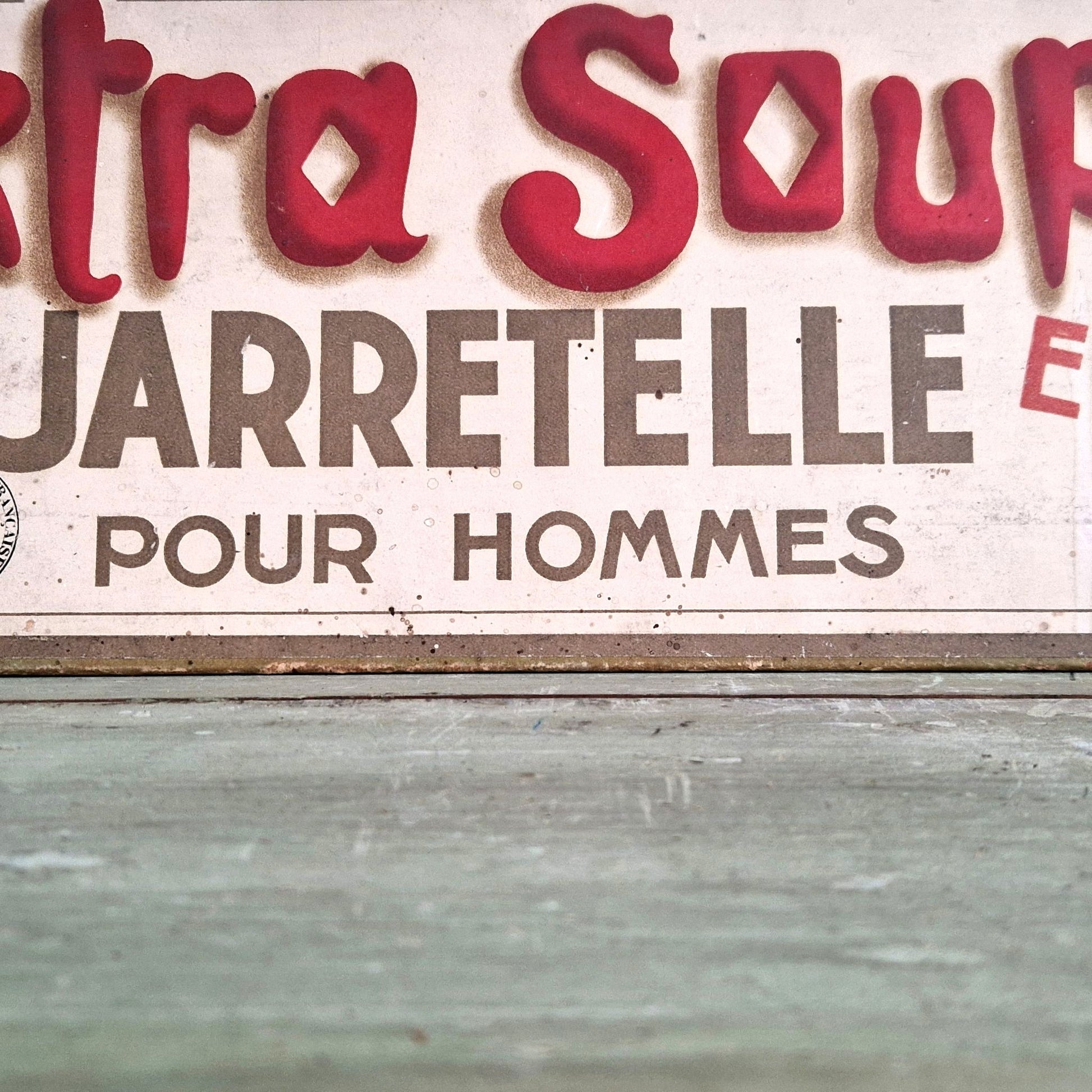 vintage suspender sign double sided france
