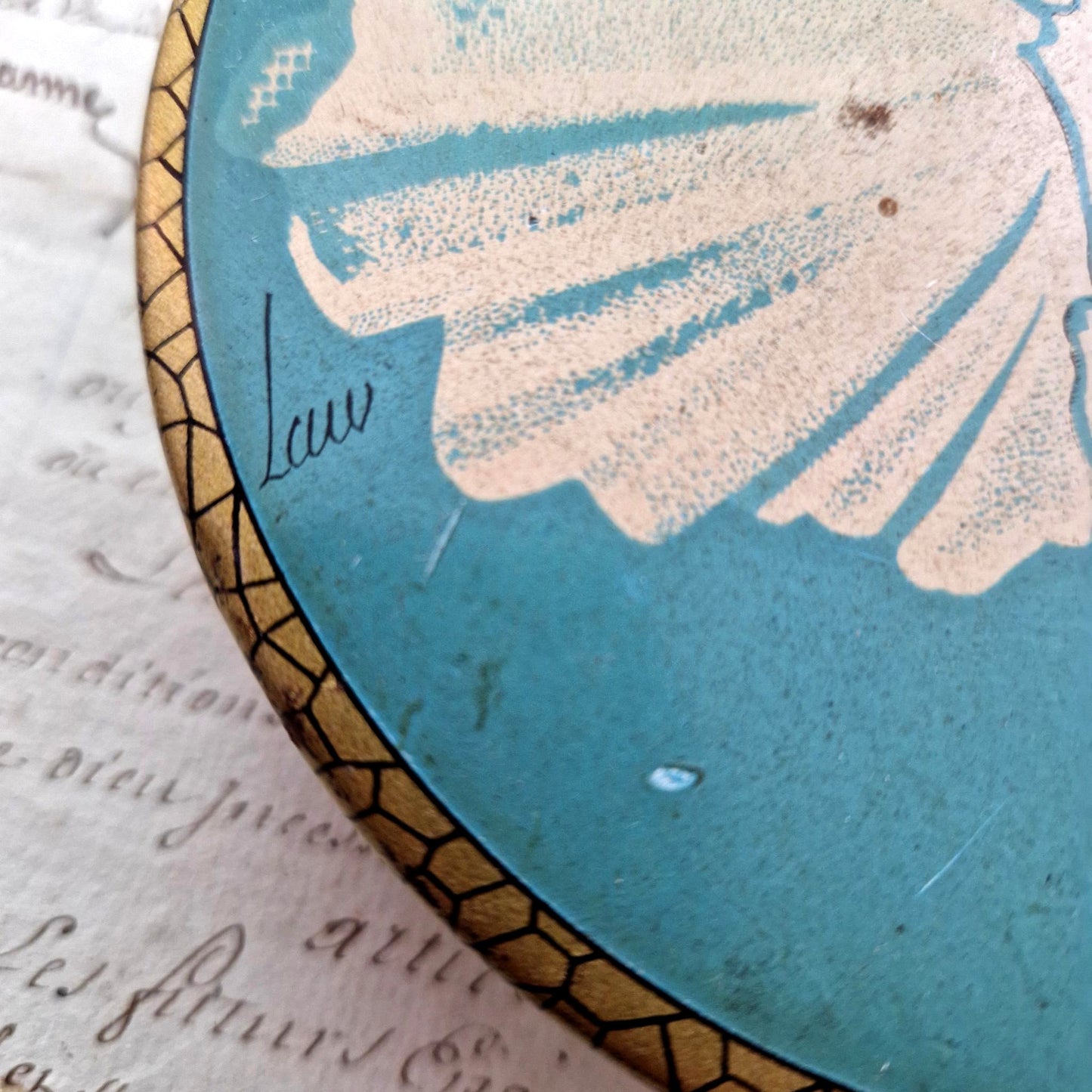 vintage tin box pierrot gourmand