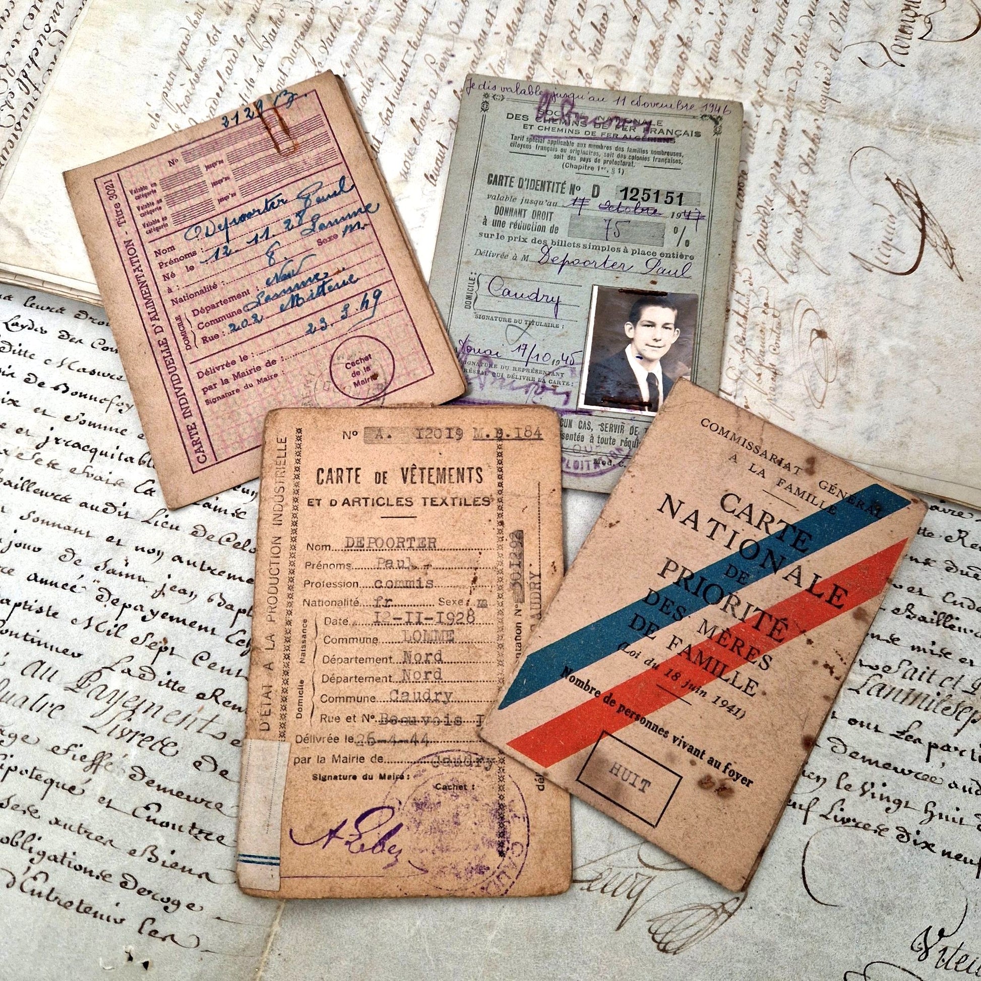 vintage travel id documents france