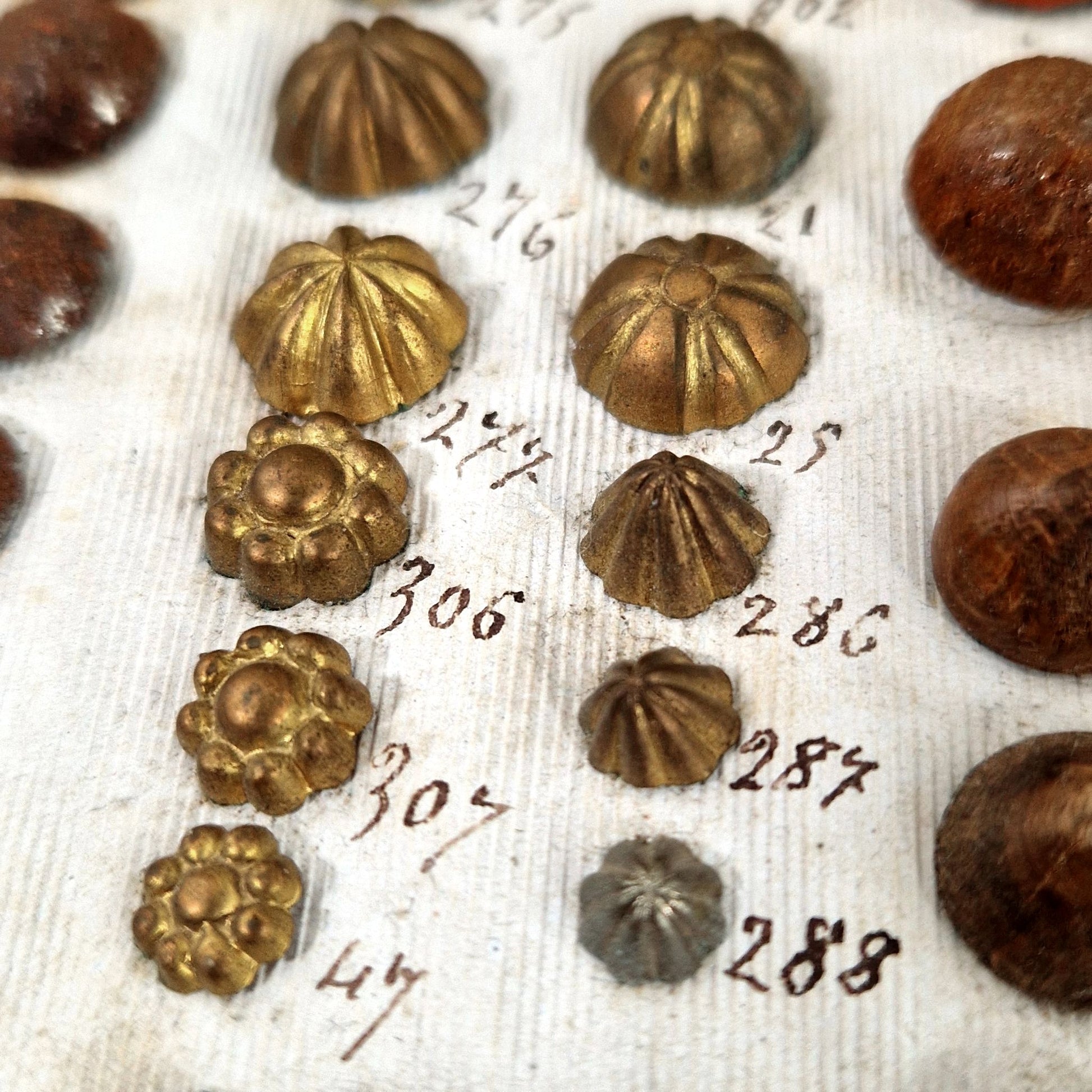 vintage upholstery nails sample