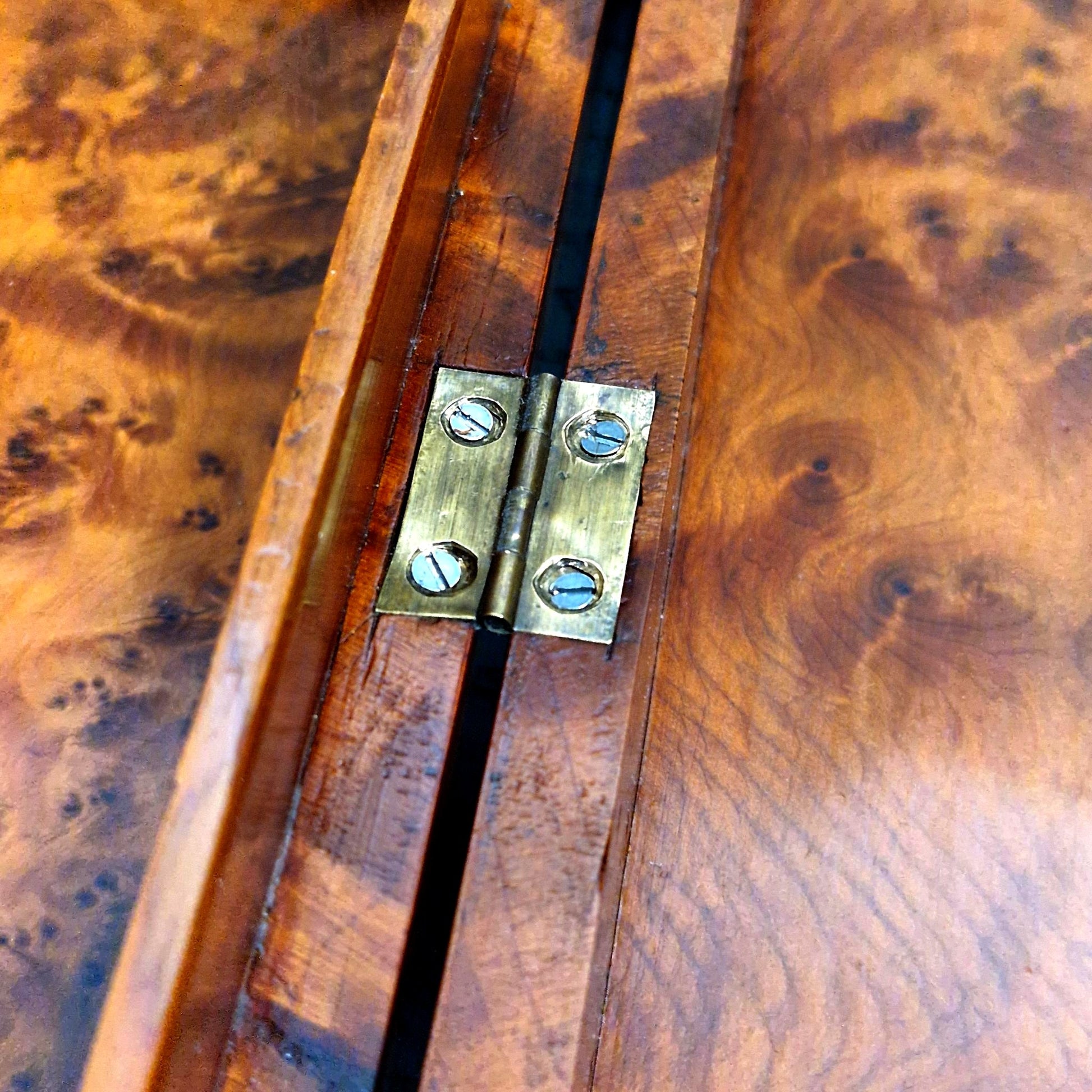 vintage wooden box burl finish