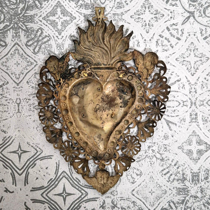 votive heart metal ornament
