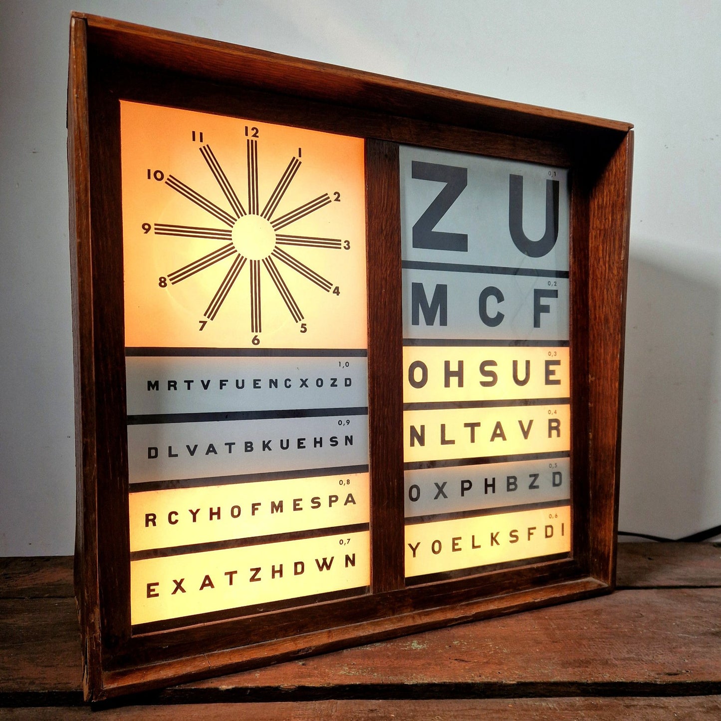 wooden eye test board angle