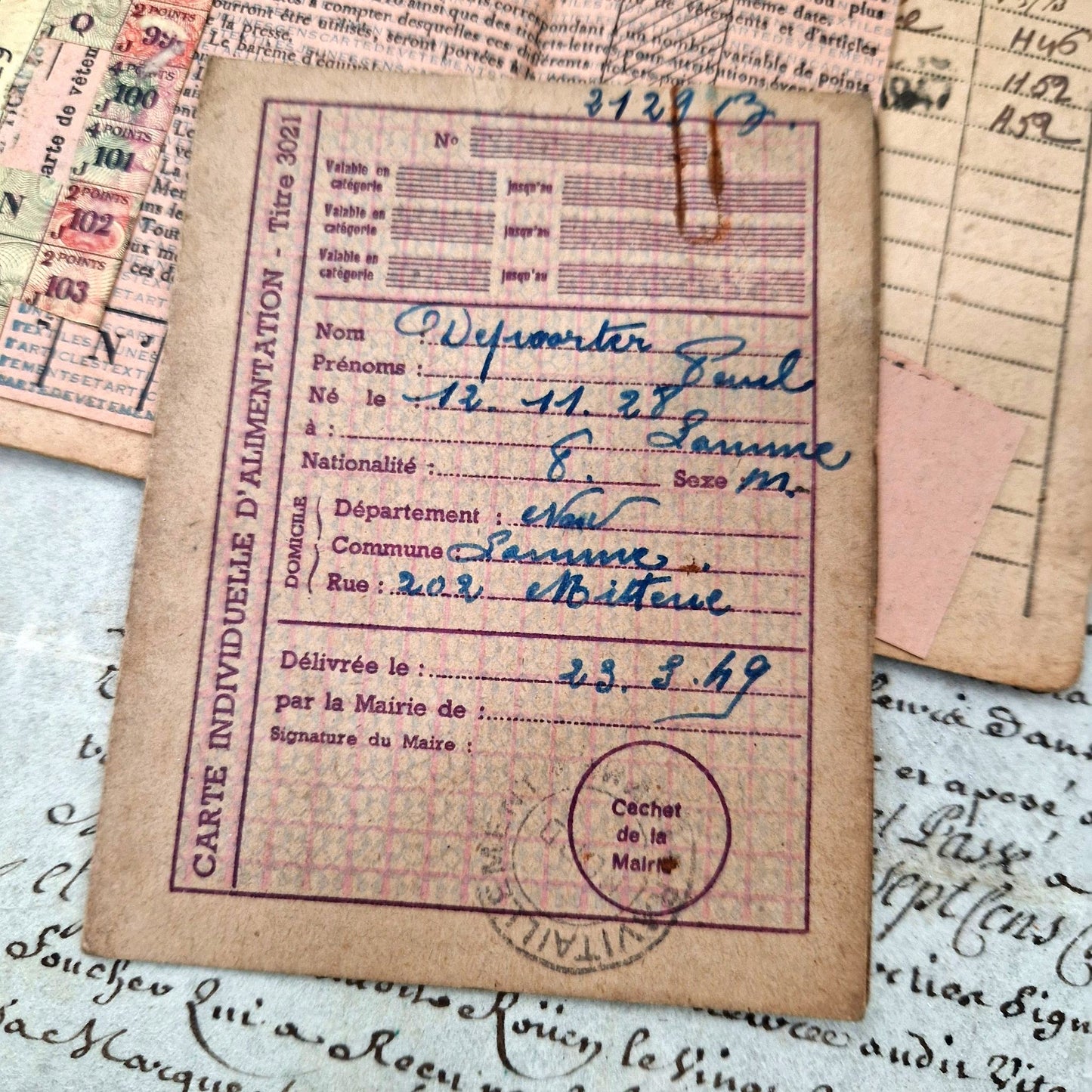 ww2 french ration cards collection
