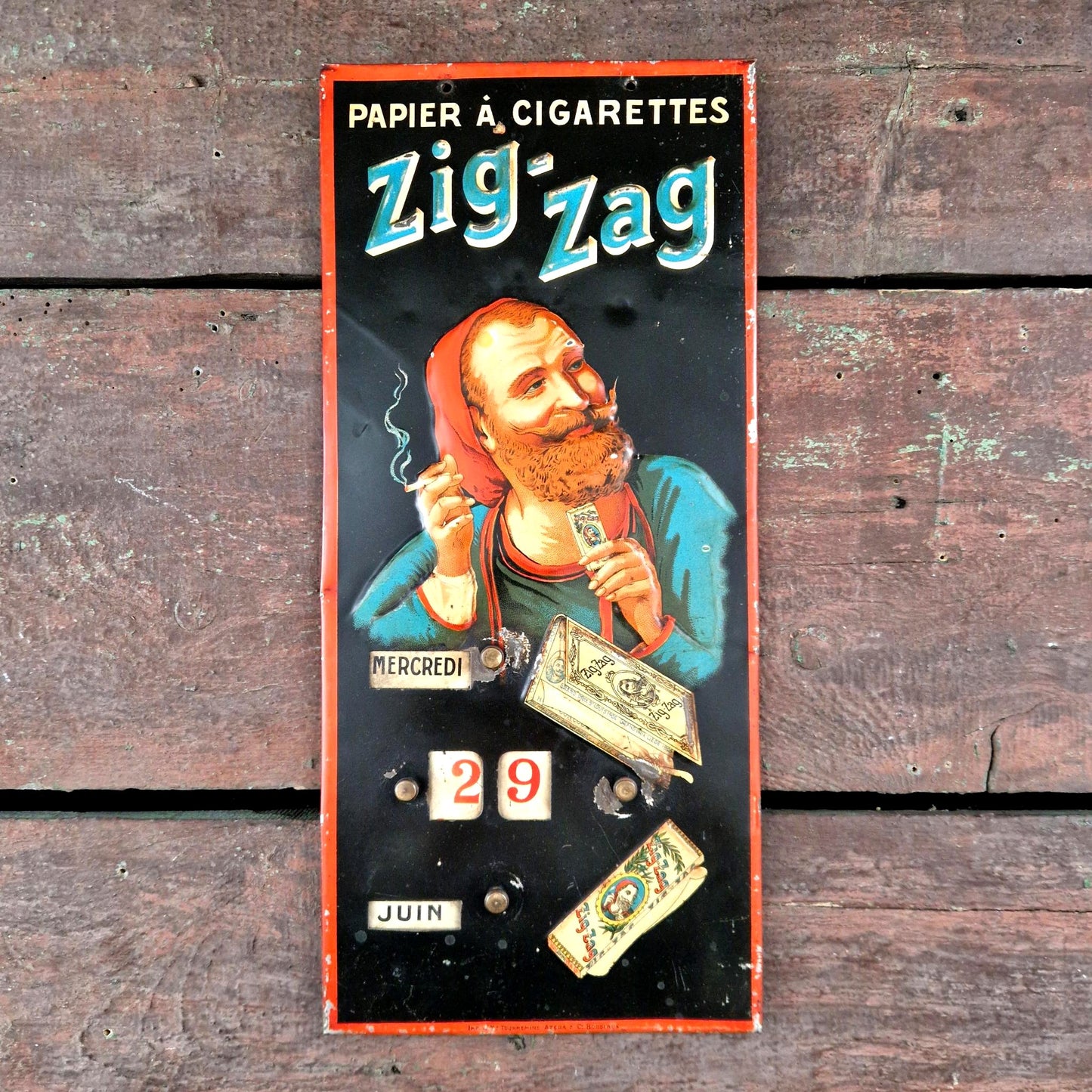 zig zag tobacco calendar advertising