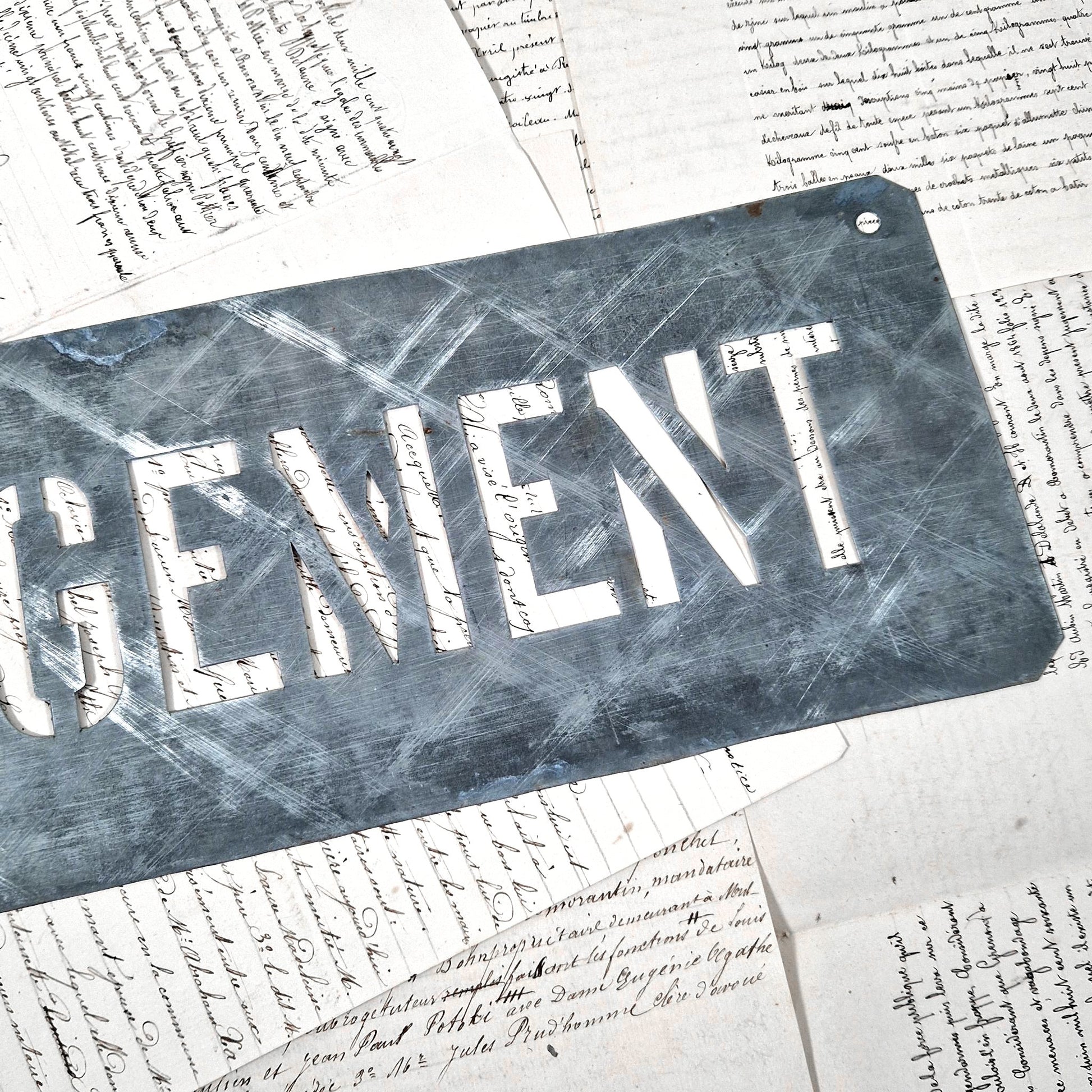 zinc stencil french industrial