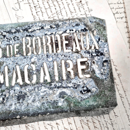 zinc stencil french wine label