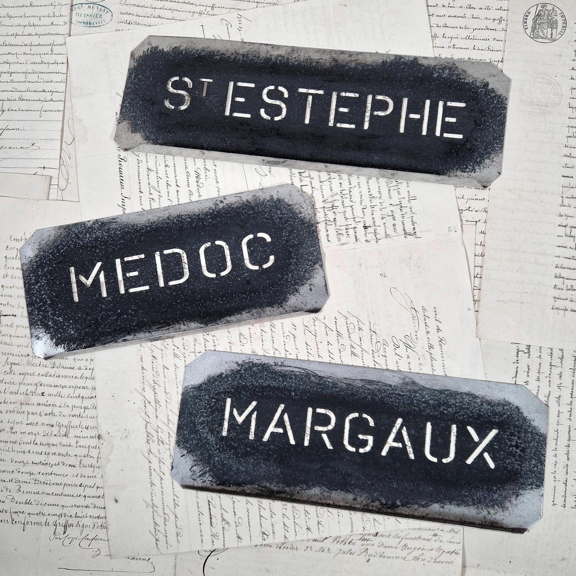 zinc stencil french wine region